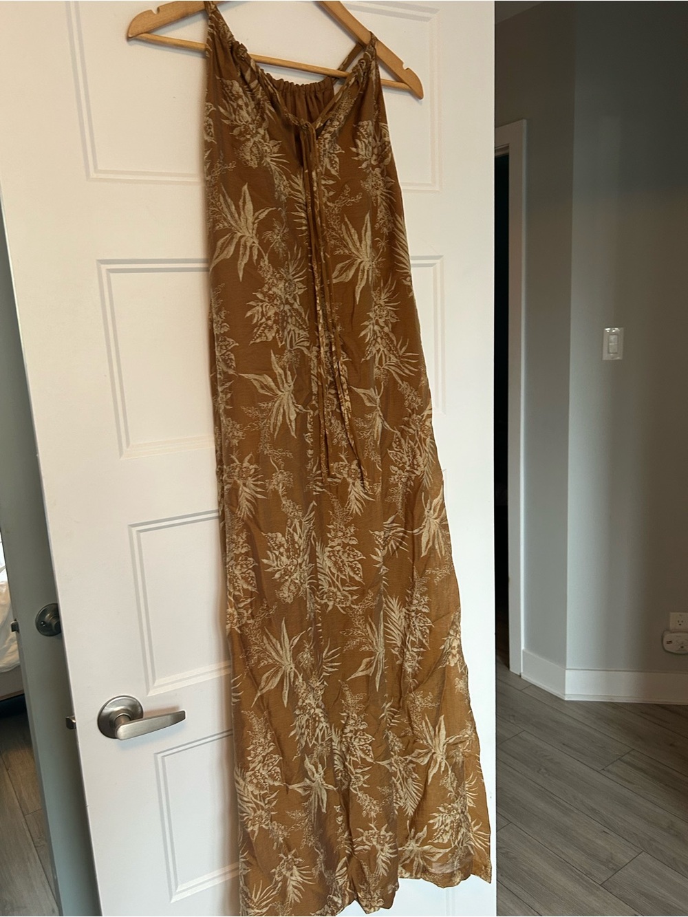 RW&CO. Tan Floral Maxi Skirt